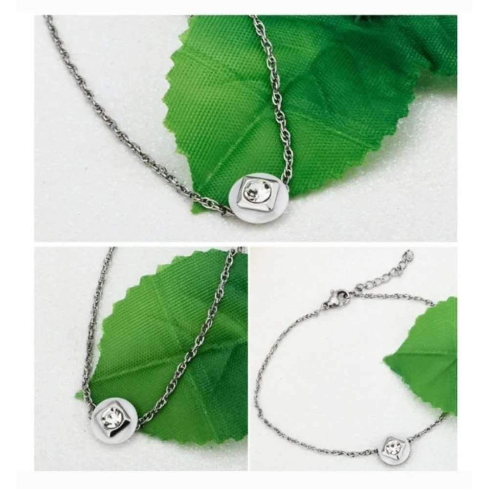 NEW Women's Bezel Simulated Diamond Gold-Plated Ceramic Bracelet,‎ Size 7.8+2